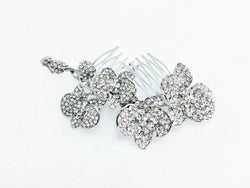 Romantic Crystal Orchid Flower Charm Hair Comb - Hair Cosmopolitan