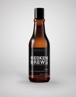 REDKEN BREWS 3-IN-1 SHAMPOO, CONDITIONER & BODY WASH