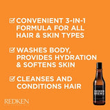 REDKEN BREWS 3-IN-1 SHAMPOO, CONDITIONER & BODY WASH