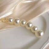Elegant Pearl Banana pin Ponytail Holder