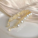 Elegant Pearl Banana pin Ponytail Holder